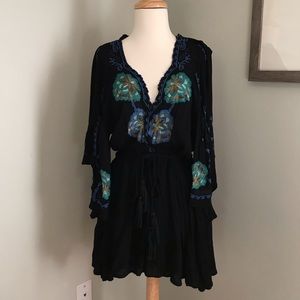 Free People Embroidered Mini Dress